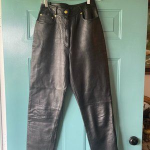 THE LIMITED Women's Black and Gold Vinatage Trousers